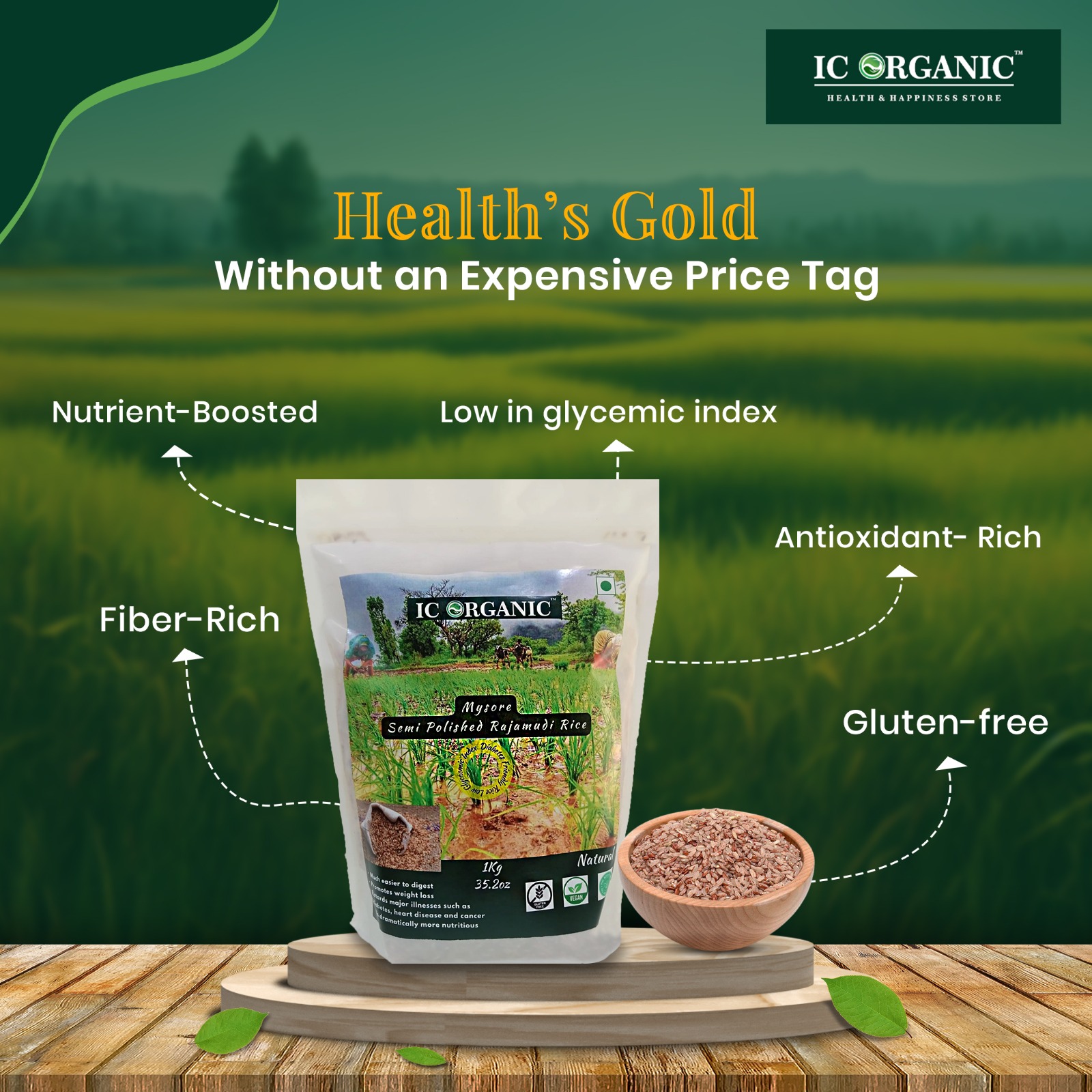 Static post design created by BizneX for an organic store