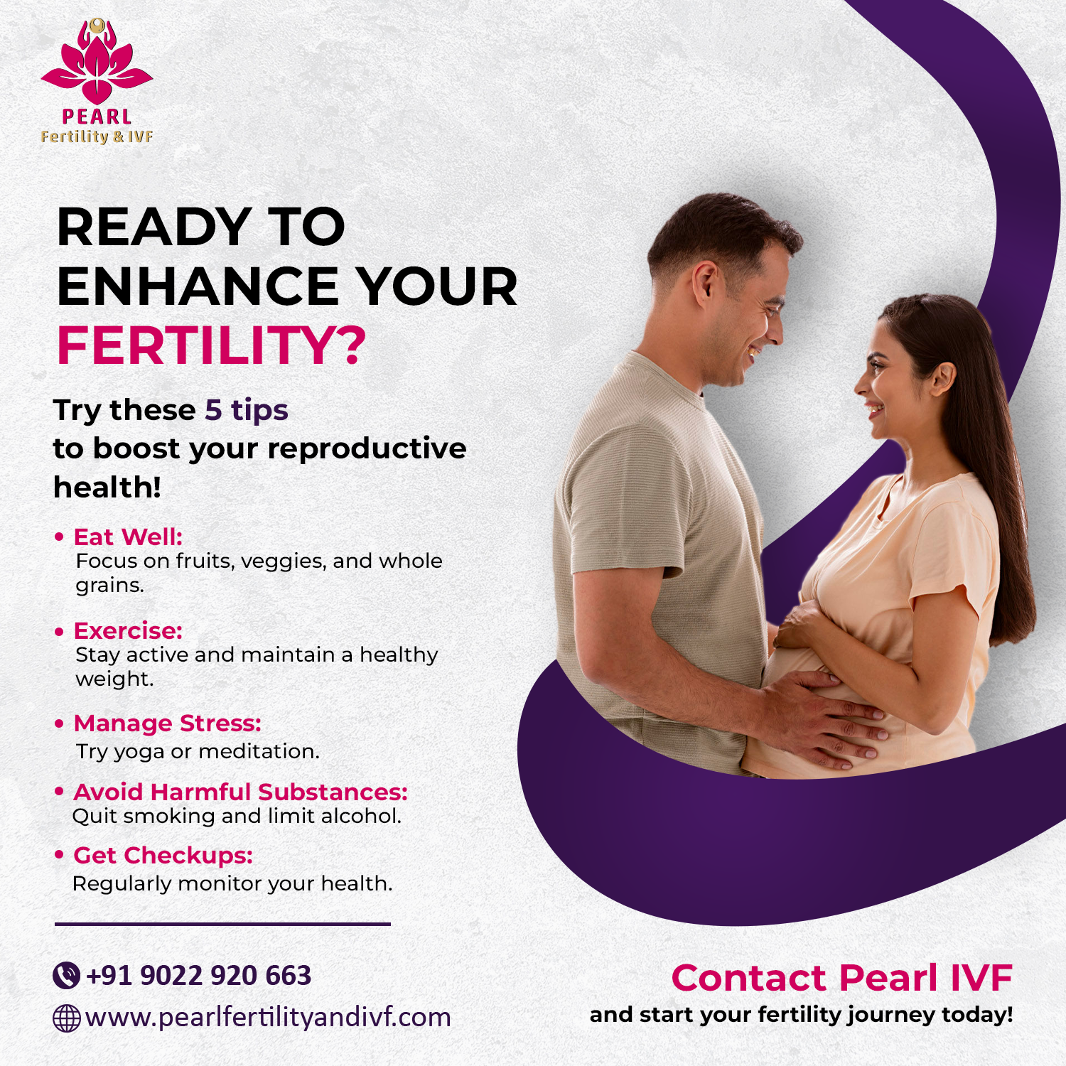 Website banner design created by BizneX for a fertility and IVF center